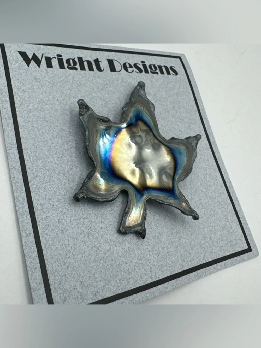 🌼 Hand Crafted Leaf Metal Art Artesian Pin Brooch